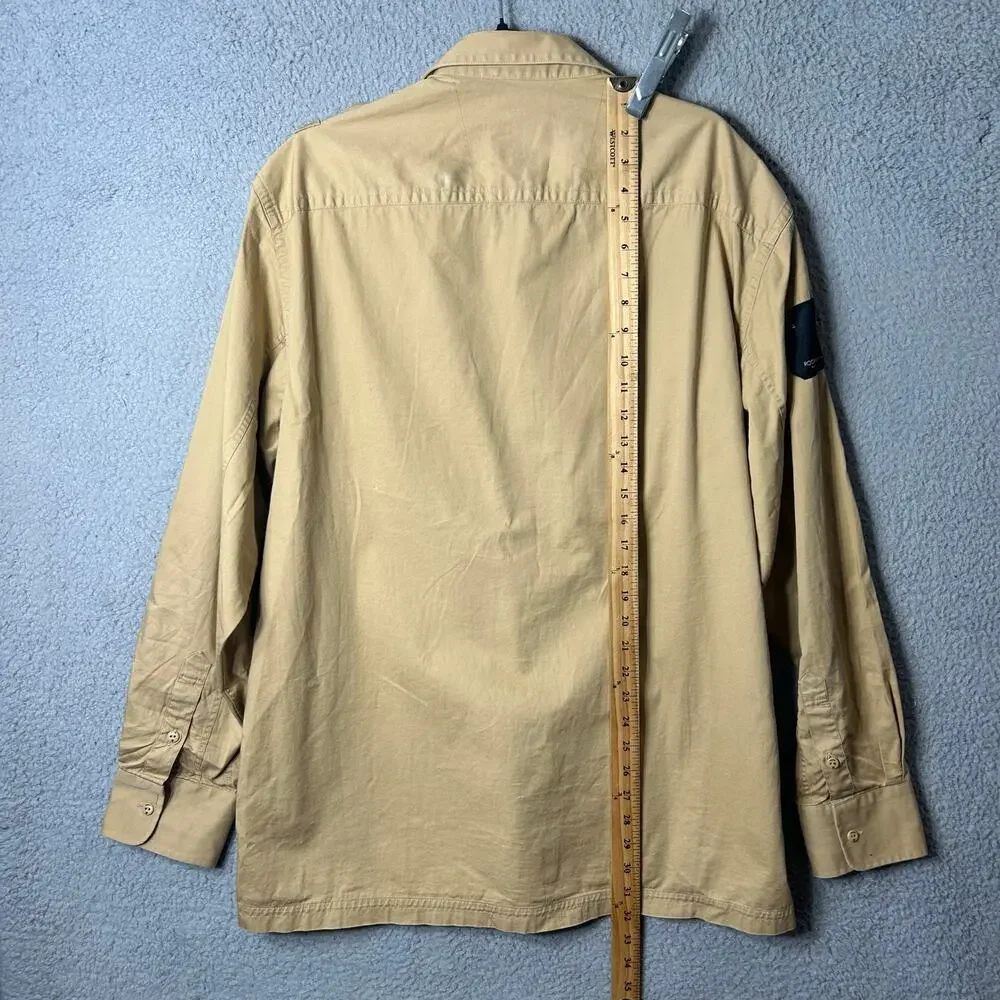Rocawear Shirt Mens XL Tan Cotton Long Sleeve Button‎ Up Vintage Y2K Hip Hop